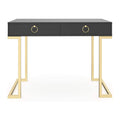 Nathan James Parker Modern Home Office Writing, Computer or Laptop Desk with Open Storage Cubby and Small Drawer, Walnut