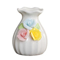 Handmade Ceramic Vase, 3D Hand Painted Flower Home Decor, Porcelain Relief Flowers, Living Room Dining Desk Statue Ornaments, 1 Piece