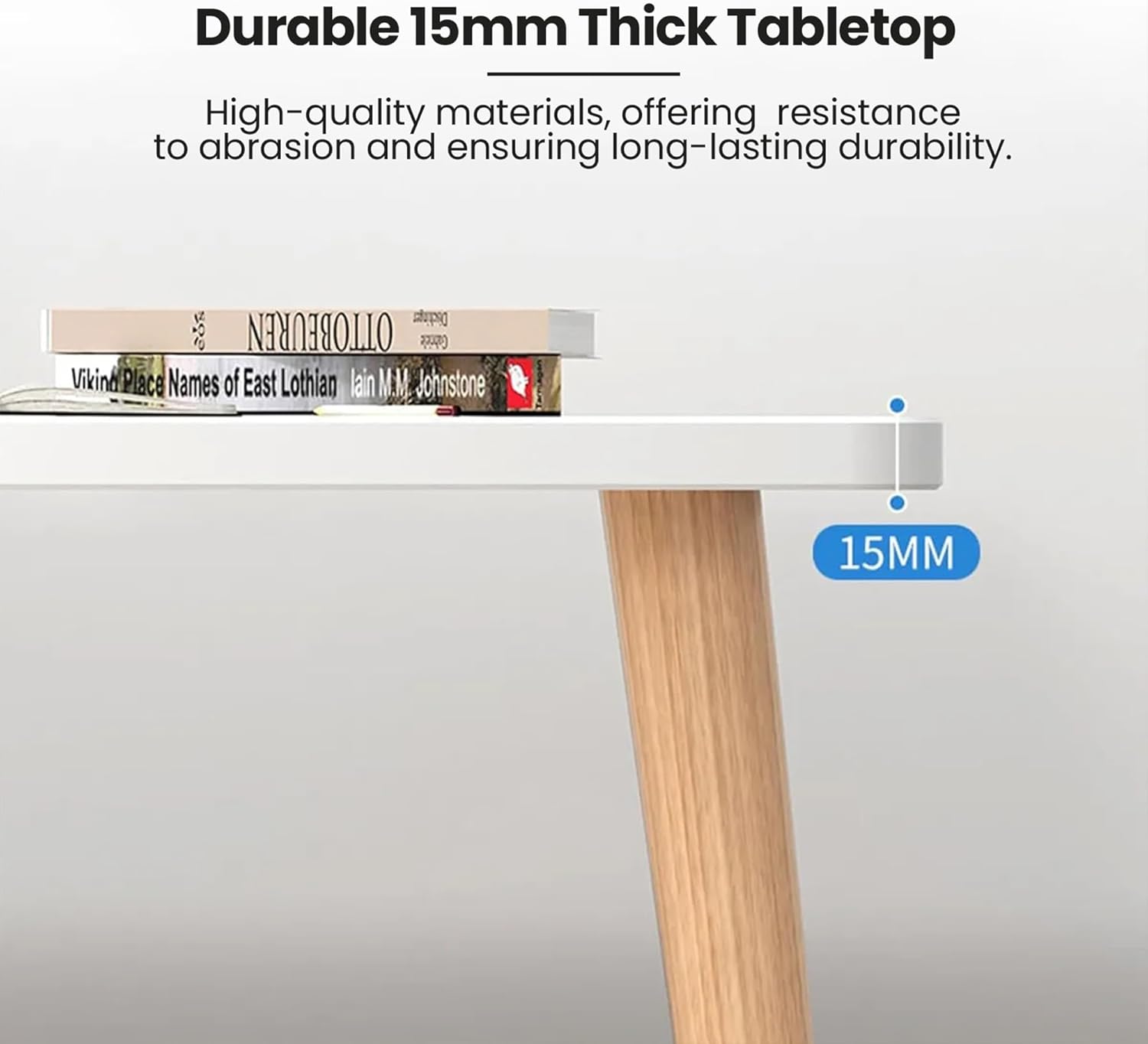 Modern White Wooden Computer Table, 40" L x 20" W x 30" H inches – Durable and Stylish Desk for Home Office, Bedroom, or Study