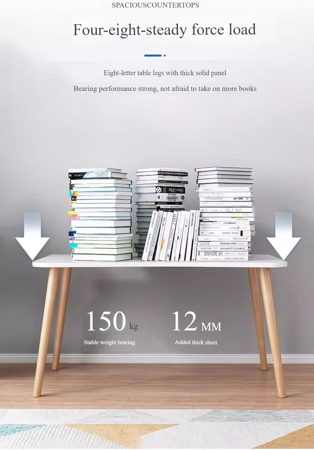 Modern Wooden Computer Desk, Curved Edge Design, Natural Oak Finish (Nordic Maple Color, 32 * 16 * 29.2)