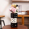 MOUGIGI Unique Ceramic Vase, Cute Boho Decor, Small Cream Vase for Dried Flowers or Single Bud - Sun and Moon Face Design