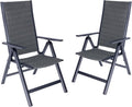 recliners Patio Folding Chair, Large, Gray