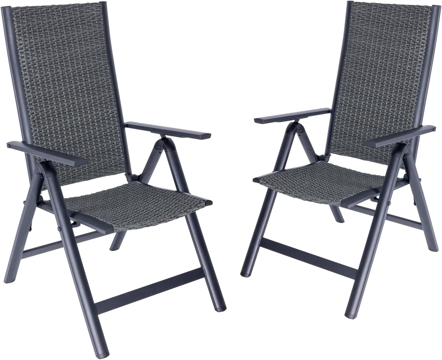 recliners Patio Folding Chair, Large, Gray