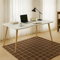 Modern White Wooden Computer Table, 40" L x 20" W x 30" H inches – Durable and Stylish Desk for Home Office, Bedroom, or Study
