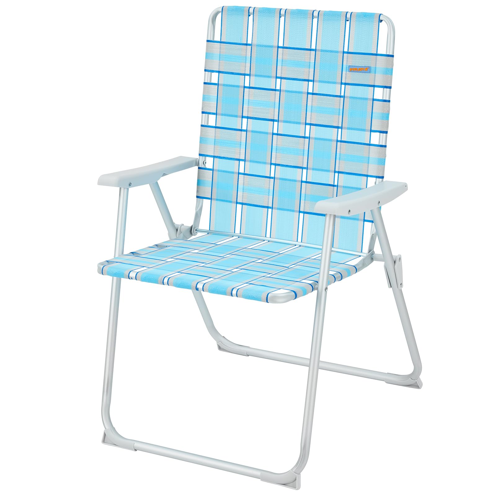 #WEJOY Folding Beach Chair for Adults, Lightweight Beach Chair with Shoulder Straps, High Back Camping Chairs with Hard Armrest, Supports 300lbs for Outdoor Lawn Concert