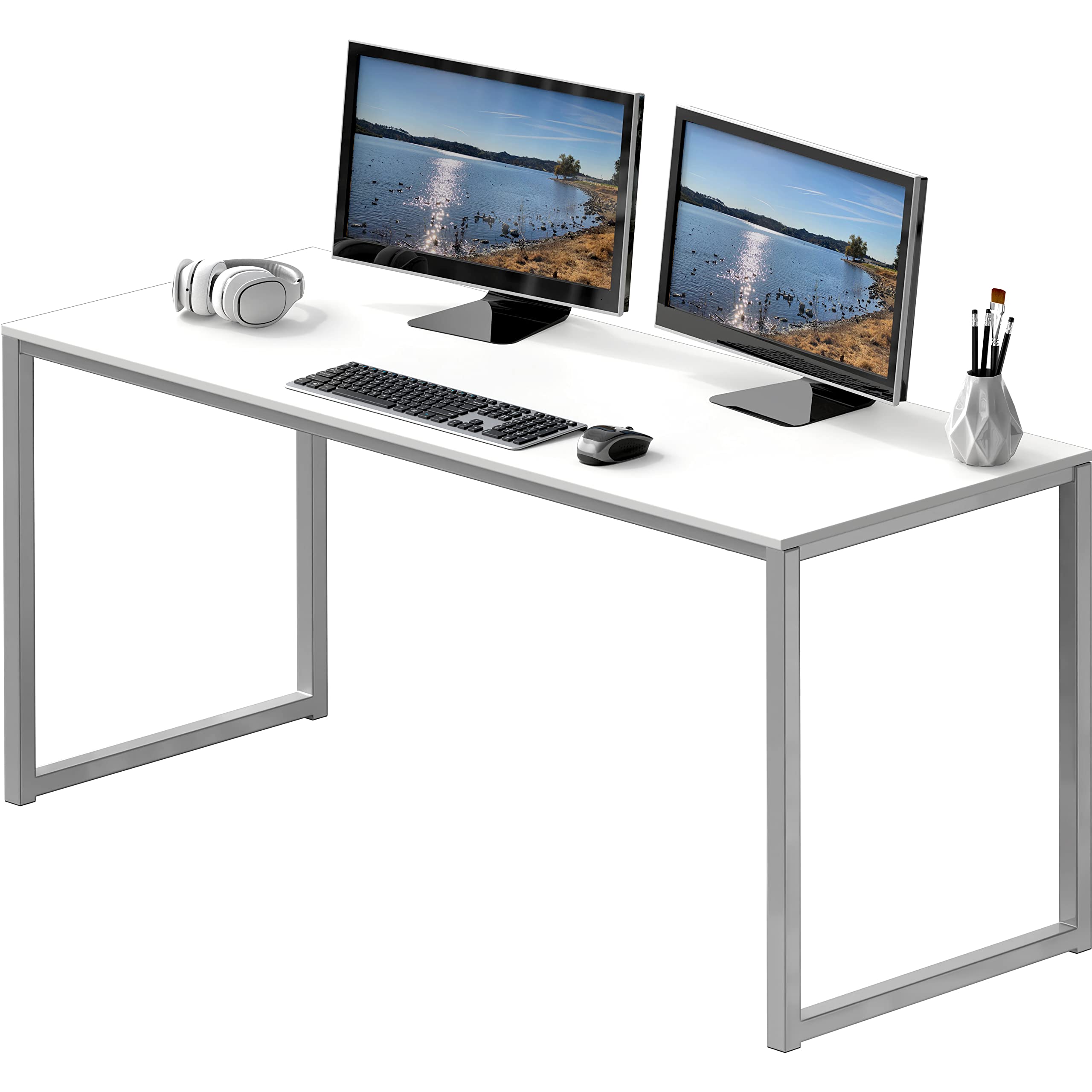 SHW Mission 48-Inch Home Office Computer Desk, Black
